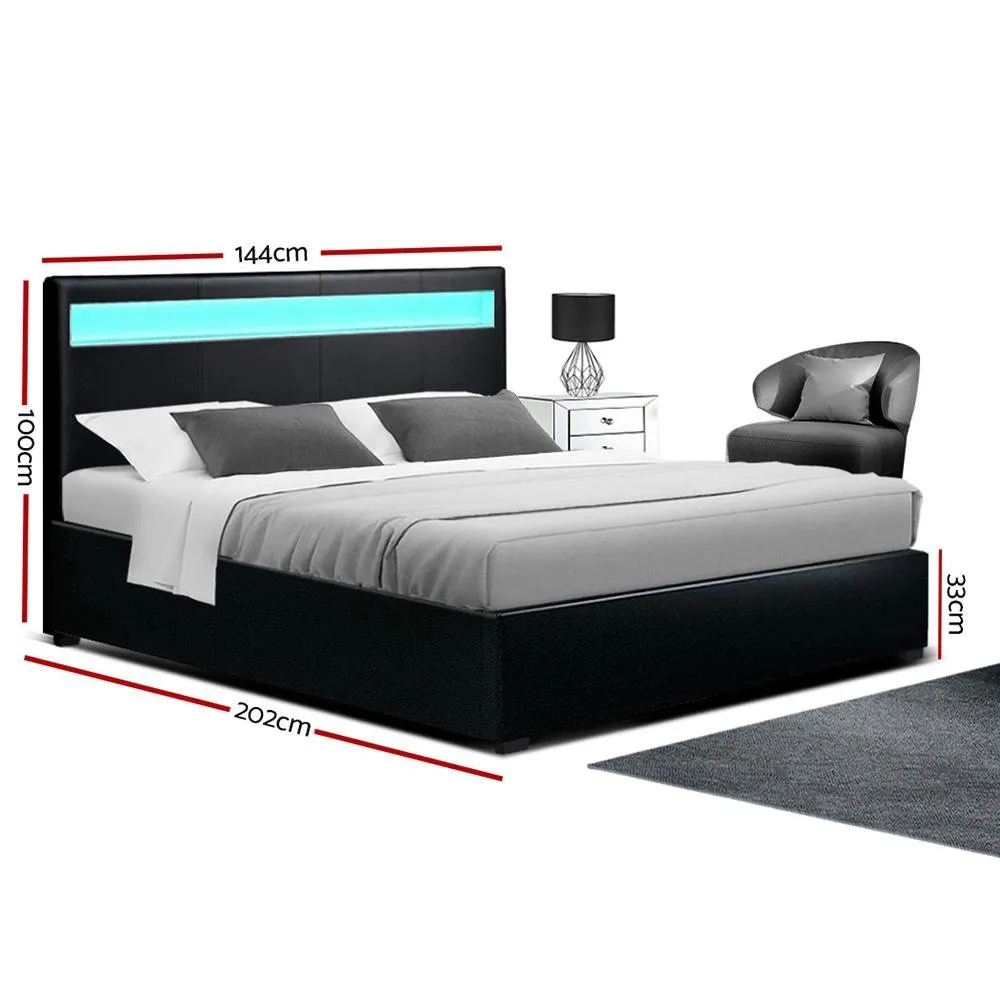 Double Package | Wanda LED Bed Black & Normay Series Pillow Top Mattress (Medium Firm)