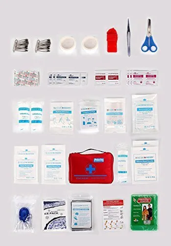 First Aid Kit 119 pcs - Professional Design for Car, Home, Camping, Travel, Outdoors or Sports, Small & Compact