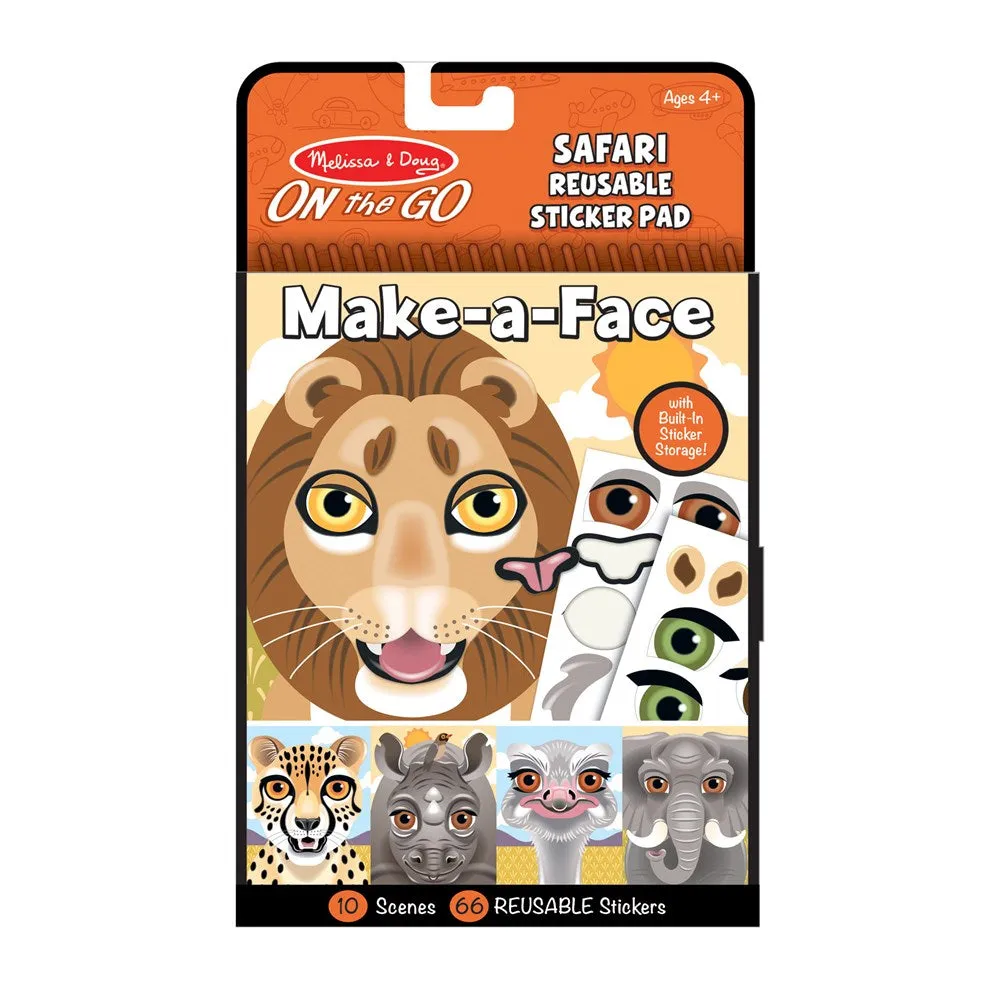Melissa and Doug Make-a-Face Safari Reusable Sticker Pad